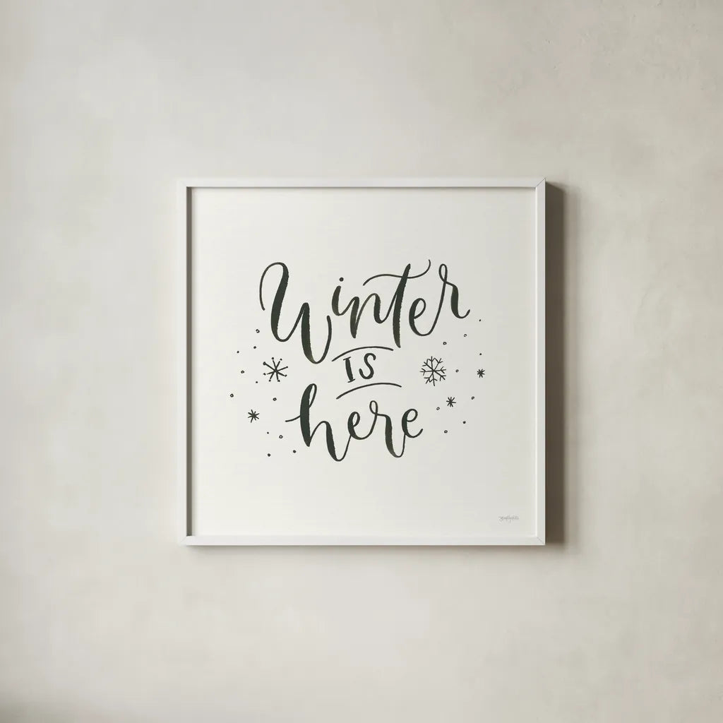 Winter Scene VIII by Jenaya Jackson. Shown in a crisp white glass frame for a clean and minimalist style. Available as an archival giclee rolled canvas, fine art paper, or poster print. SKU 62109a.