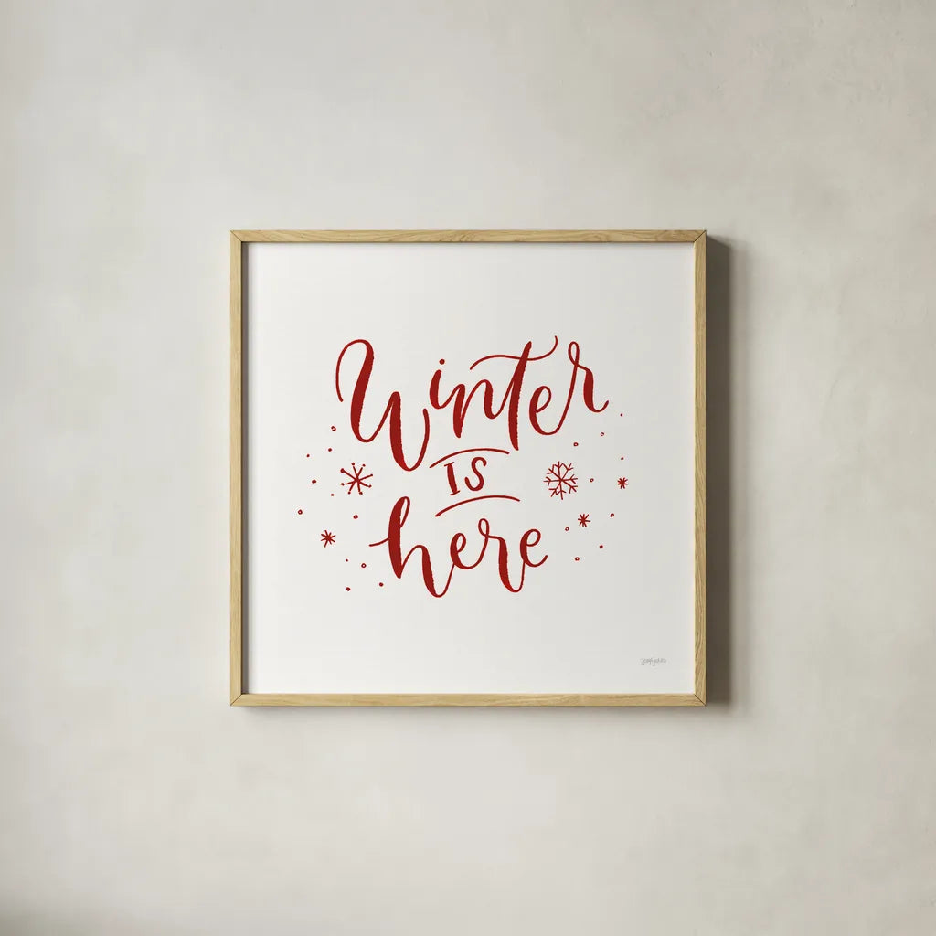 Winter Scene VIII by Jenaya Jackson. Shown in a natural wood glass frame for a timeless modern aesthetic. Available as an archival giclee rolled canvas, fine art paper, or poster print. SKU 64777a.