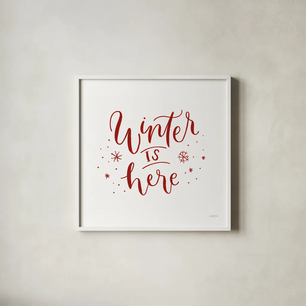 Winter Scene VIII by Jenaya Jackson. Shown in a crisp white glass frame for a clean and minimalist style. Available as an archival giclee rolled canvas, fine art paper, or poster print. SKU 64777a.