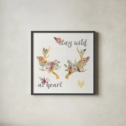 Boho Beauty II Pastel by Jess Aiken. Shown in a sleek black glass frame for a contemporary gallery look. Available as an archival giclee rolled canvas, fine art paper, or poster print. SKU 49908a.