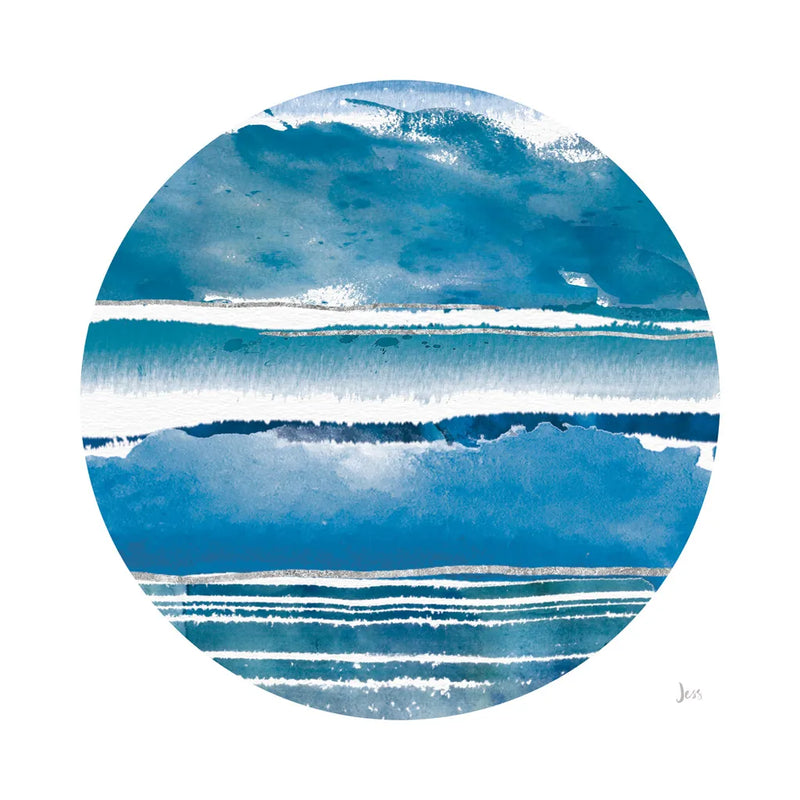 By the Sea Circle by Jess Aiken. SKU 53951a. Archival Giclee Fine art print for wall decor.