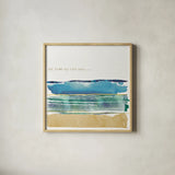 By the Sea I by Jess Aiken. Shown in a natural wood glass frame for a timeless modern aesthetic. Available as an archival giclee rolled canvas, fine art paper, or poster print. SKU 21091a.