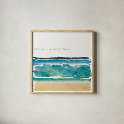 By the Sea II by Jess Aiken. Shown in a natural wood glass frame for a timeless modern aesthetic. Available as an archival giclee rolled canvas, fine art paper, or poster print. SKU 21092a.