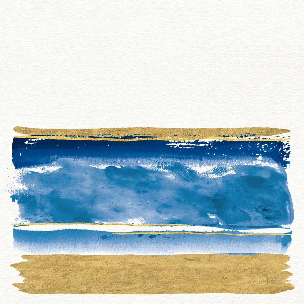 By the Sea II Blue by Jess Aiken. SKU 93885a. Archival Giclee Fine art print for wall decor.