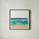 By the Sea II no Words by Jess Aiken. Shown in a sleek black glass frame for a contemporary gallery look. Available as an archival giclee rolled canvas, fine art paper, or poster print. SKU 21206a.