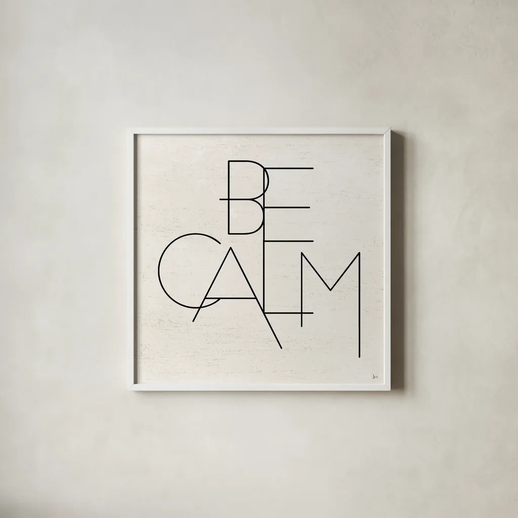 Calm I by Jess Aiken. Shown in a crisp white glass frame for a clean and minimalist style. Available as an archival giclee rolled canvas, fine art paper, or poster print. SKU 67531a.