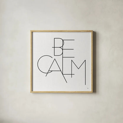 Calm I White by Jess Aiken. Shown in a natural wood glass frame for a timeless modern aesthetic. Available as an archival giclee rolled canvas, fine art paper, or poster print. SKU 68936a.