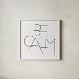 Calm I White by Jess Aiken. Shown in a crisp white glass frame for a clean and minimalist style. Available as an archival giclee rolled canvas, fine art paper, or poster print. SKU 68936a.