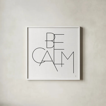 Calm I White by Jess Aiken. Shown in a crisp white glass frame for a clean and minimalist style. Available as an archival giclee rolled canvas, fine art paper, or poster print. SKU 68936a.