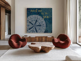 Coastal Lace I by Jess Aiken. Shown as extra-large giant wall art in a modern living room. Available as an archival giclee rolled canvas, fine art paper, or poster print. SKU 22552a.