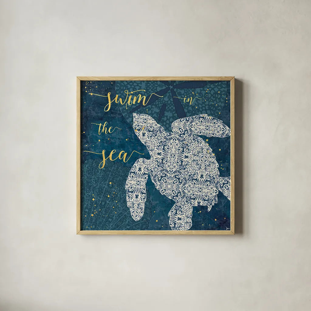 Coastal Lace VI by Jess Aiken. Shown in a natural wood glass frame for a timeless modern aesthetic. Available as an archival giclee rolled canvas, fine art paper, or poster print. SKU 22557a.