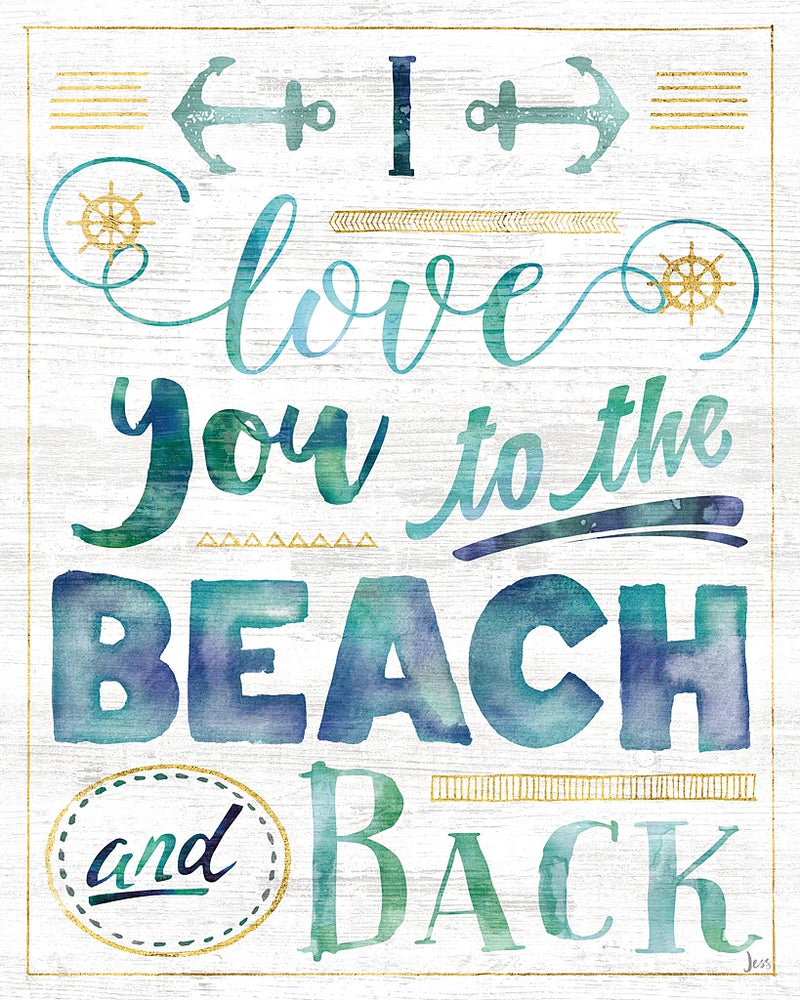 Coastal Words I on Wood by Jess Aiken