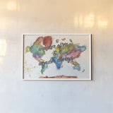 Colorful World I Font by Jess Aiken. shown as a paper print in a white frame. Available as a archival giclee rolled canvas, fine art paper, or poster print. SKU 30800i.