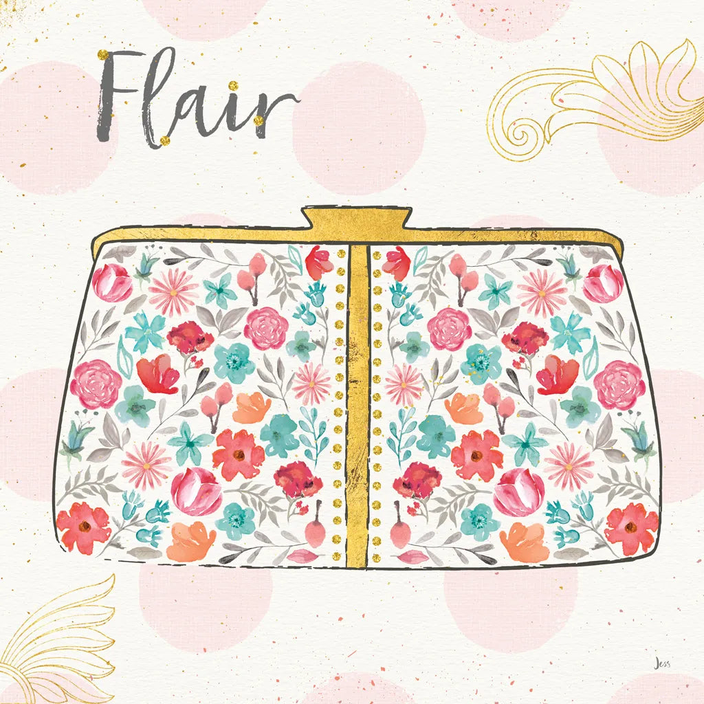 Fashion Blooms I by Jess Aiken. SKU 25997a. Archival Giclee Fine art print for wall decor.