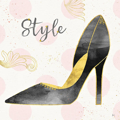 Fashion Blooms I Black by Jess Aiken. SKU 45817a. Archival Giclee Fine art print for wall decor.