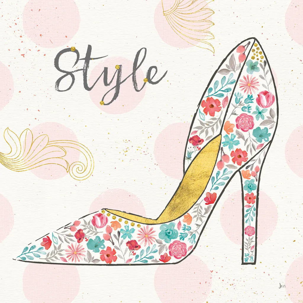 Fashion Blooms II by Jess Aiken. SKU 25998a. Archival Giclee Fine art print for wall decor.