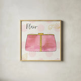 Fashion Blooms II Pink by Jess Aiken. Shown in a natural wood glass frame for a timeless modern aesthetic. Available as an archival giclee rolled canvas, fine art paper, or poster print. SKU 45814a.