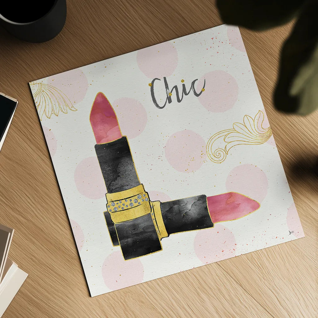 Fashion Blooms III Black by Jess Aiken. Shown as a detailed flat fine art print, highlighting archival giclee quality. Available as an archival giclee rolled canvas, fine art paper, or poster print. SKU 45819a.