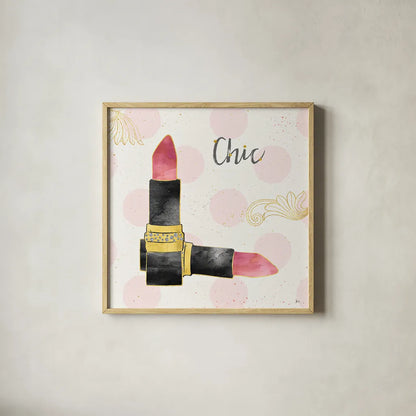 Fashion Blooms III Black by Jess Aiken. Shown in a natural wood glass frame for a timeless modern aesthetic. Available as an archival giclee rolled canvas, fine art paper, or poster print. SKU 45819a.