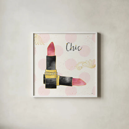 Fashion Blooms III Black by Jess Aiken. Shown in a crisp white glass frame for a clean and minimalist style. Available as an archival giclee rolled canvas, fine art paper, or poster print. SKU 45819a.