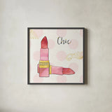 Fashion Blooms III Pink by Jess Aiken. Shown in a sleek black glass frame for a contemporary gallery look. Available as an archival giclee rolled canvas, fine art paper, or poster print. SKU 45815a.