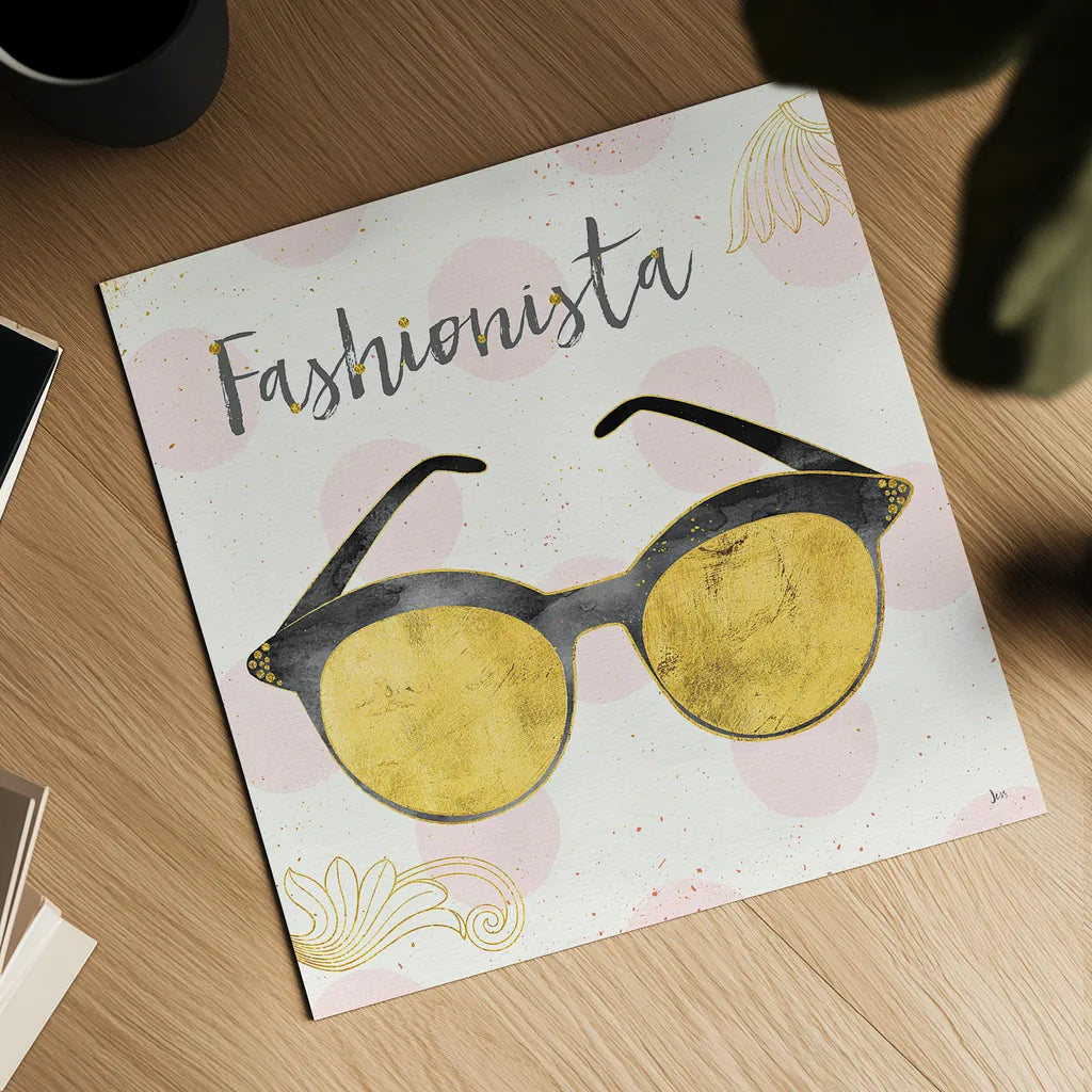 Fashion Blooms IV Black by Jess Aiken. Shown as a detailed flat fine art print, highlighting archival giclee quality. Available as an archival giclee rolled canvas, fine art paper, or poster print. SKU 45820a.