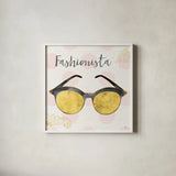 Fashion Blooms IV Black by Jess Aiken. Shown in a crisp white glass frame for a clean and minimalist style. Available as an archival giclee rolled canvas, fine art paper, or poster print. SKU 45820a.