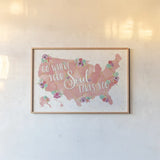 Floral Aspect I by Jess Aiken. shown as a paper print in a natural frame. Available as a archival giclee rolled canvas, fine art paper, or poster print. SKU 37860i.