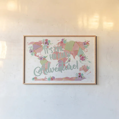 Floral Aspect II Color by Jess Aiken. shown as a paper print in a natural frame. Available as a archival giclee rolled canvas, fine art paper, or poster print. SKU 39357i.