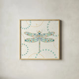Flutterby Blooms II by Jess Aiken. Shown in a natural wood glass frame for a timeless modern aesthetic. Available as an archival giclee rolled canvas, fine art paper, or poster print. SKU 26046a.