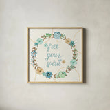 Flutterby Blooms VI by Jess Aiken. Shown in a natural wood glass frame for a timeless modern aesthetic. Available as an archival giclee rolled canvas, fine art paper, or poster print. SKU 26050a.