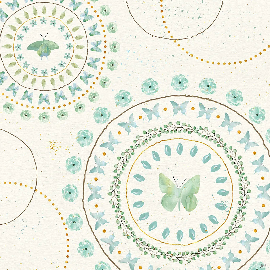 Flutterby Blooms VII by Jess Aiken. SKU 26051a. Archival Giclee Fine art print for wall decor.