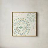 Flutterby Blooms VIII by Jess Aiken. Shown in a natural wood glass frame for a timeless modern aesthetic. Available as an archival giclee rolled canvas, fine art paper, or poster print. SKU 26052a.