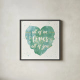 Happy Hearts I by Jess Aiken. Shown in a sleek black glass frame for a contemporary gallery look. Available as an archival giclee rolled canvas, fine art paper, or poster print. SKU 31376a.