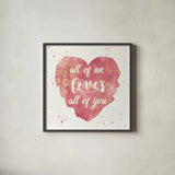 Happy Hearts I Pink by Jess Aiken. Shown in a sleek black glass frame for a contemporary gallery look. Available as an archival giclee rolled canvas, fine art paper, or poster print. SKU 31378a.