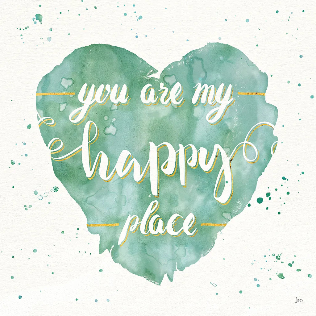 Happy Hearts II by Jess Aiken. SKU 31377a. Archival Giclee Fine art print for wall decor.