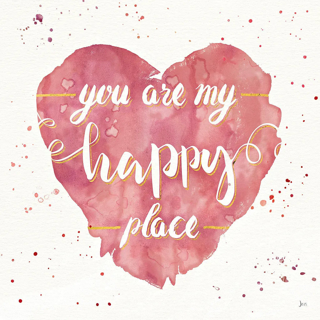 Happy Hearts II Pink by Jess Aiken. SKU 31379a. Archival Giclee Fine art print for wall decor.