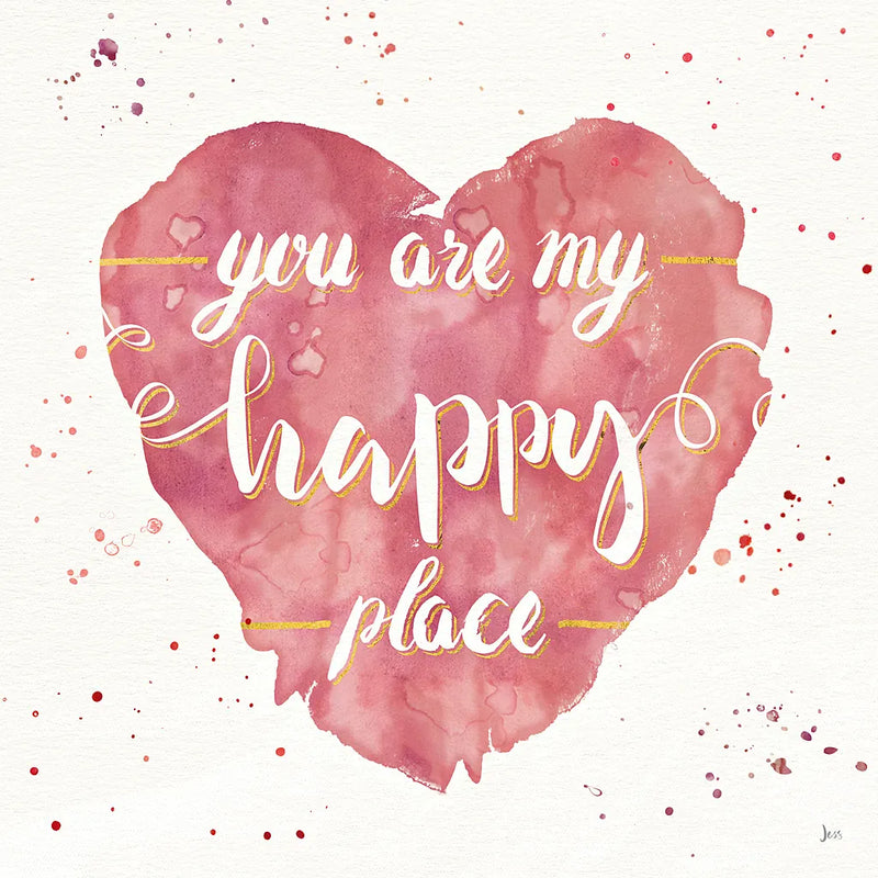 Happy Hearts II Pink by Jess Aiken. SKU 31379a. Archival Giclee Fine art print for wall decor.
