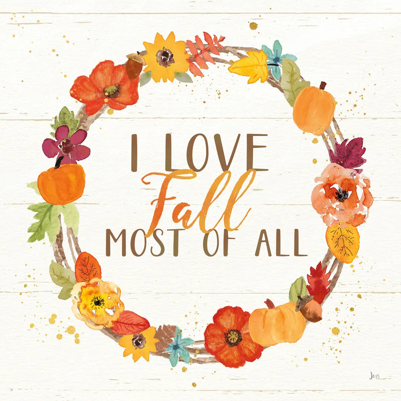Harvest Wishes I on Wood by Jess Aiken. SKU 35663a. Archival Giclee Fine art print for wall decor.