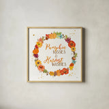 Harvest Wishes II by Jess Aiken. Shown in a natural wood glass frame for a timeless modern aesthetic. Available as an archival giclee rolled canvas, fine art paper, or poster print. SKU 34876a.