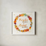Harvest Wishes II by Jess Aiken. Shown in a crisp white glass frame for a clean and minimalist style. Available as an archival giclee rolled canvas, fine art paper, or poster print. SKU 34876a.