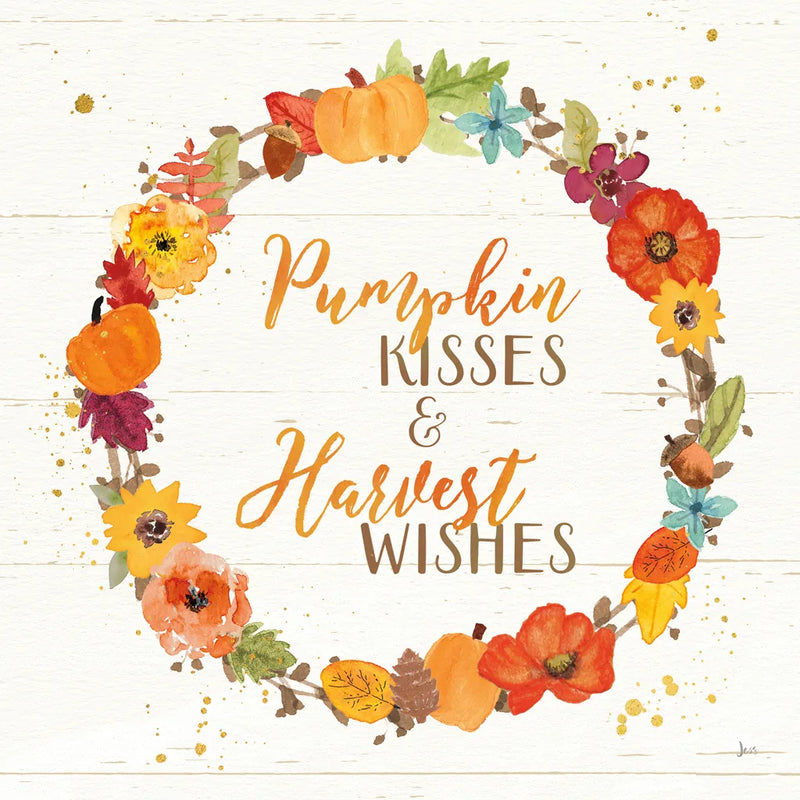 Harvest Wishes II on Wood by Jess Aiken. SKU 35664a. Archival Giclee Fine art print for wall decor.