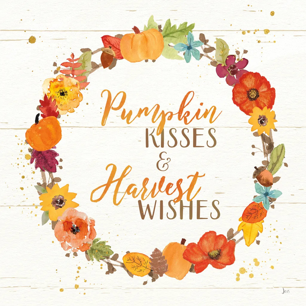 Harvest Wishes II on Wood by Jess Aiken. SKU 44936a. Archival Giclee Fine art print for wall decor.