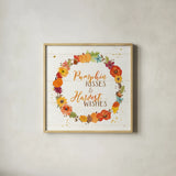 Harvest Wishes II on Wood by Jess Aiken. Shown in a natural wood glass frame for a timeless modern aesthetic. Available as an archival giclee rolled canvas, fine art paper, or poster print. SKU 44936a.