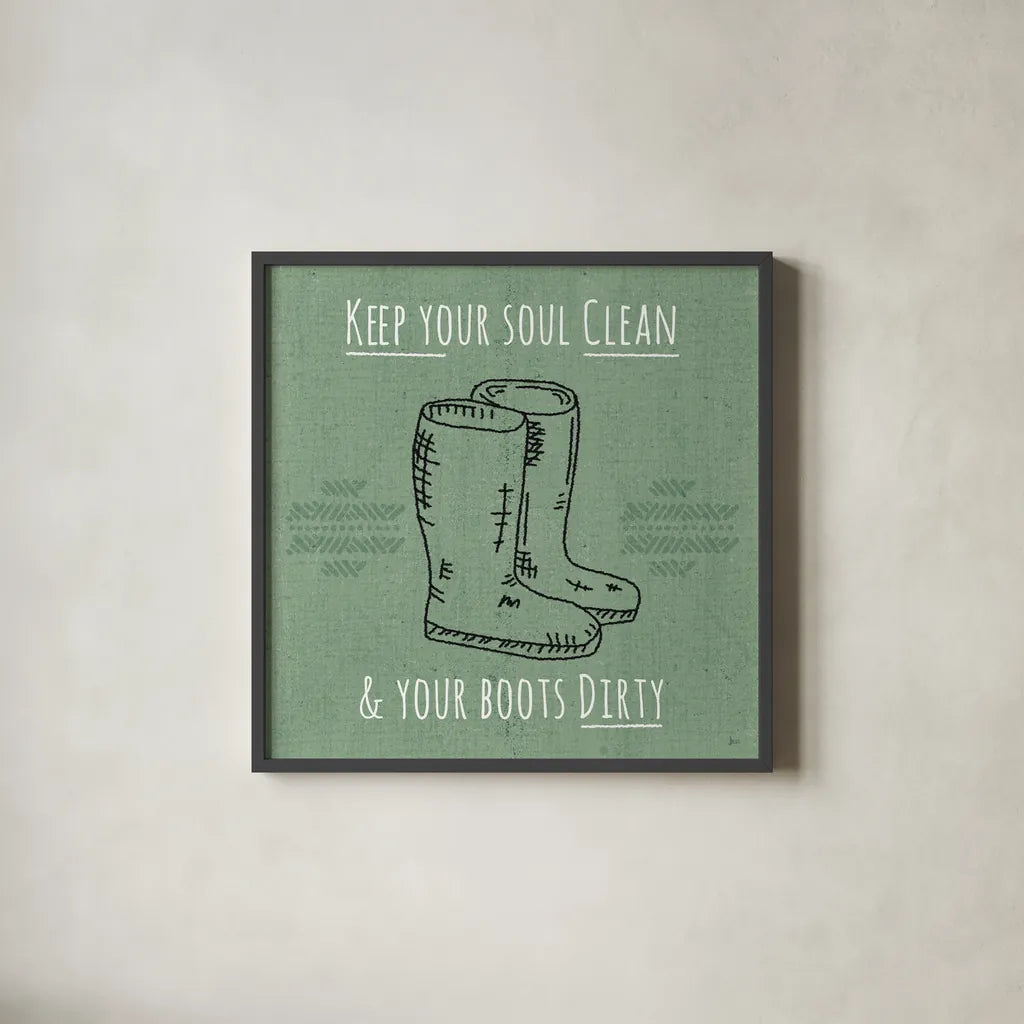 Home Grown I by Jess Aiken. Shown in a sleek black glass frame for a contemporary gallery look. Available as an archival giclee rolled canvas, fine art paper, or poster print. SKU 71541a.