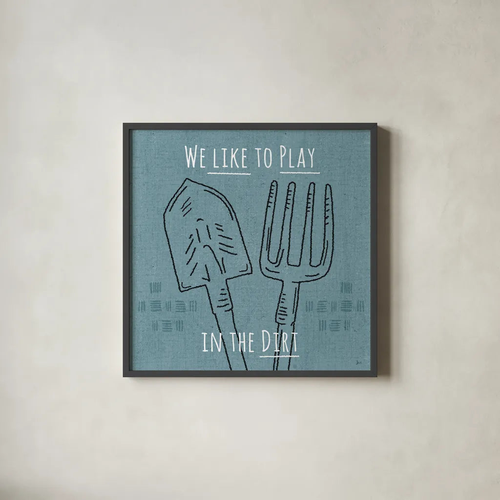 Home Grown II by Jess Aiken. Shown in a sleek black glass frame for a contemporary gallery look. Available as an archival giclee rolled canvas, fine art paper, or poster print. SKU 71542a.