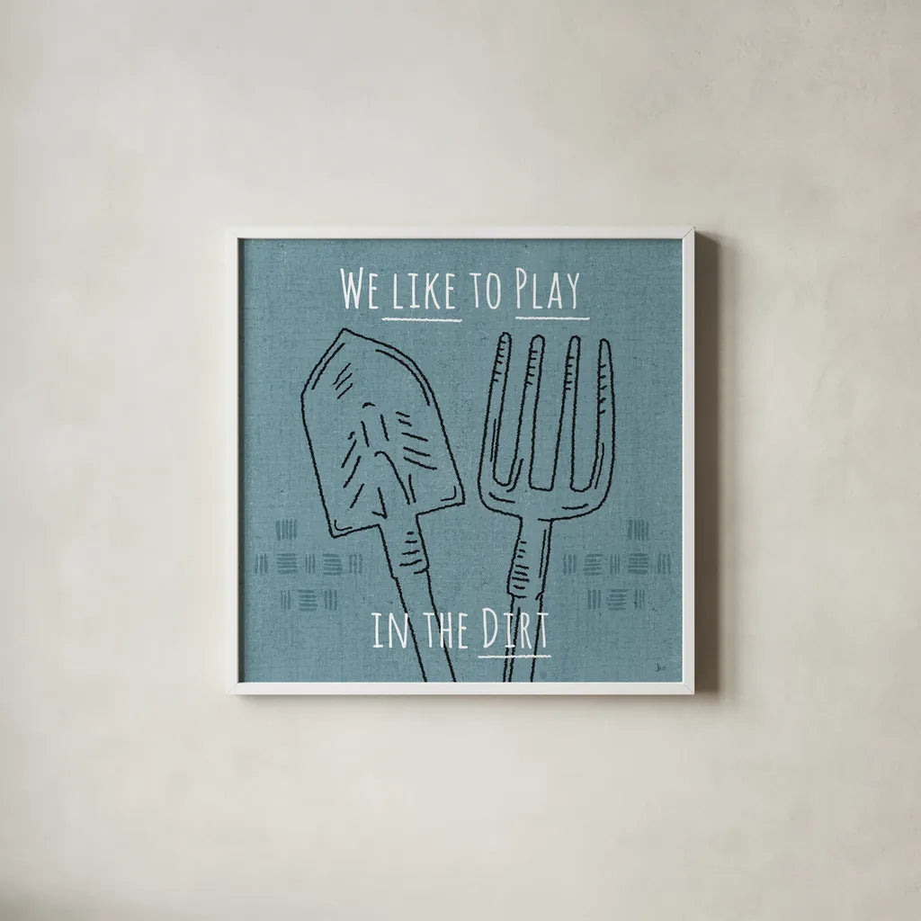 Home Grown II by Jess Aiken. Shown in a crisp white glass frame for a clean and minimalist style. Available as an archival giclee rolled canvas, fine art paper, or poster print. SKU 71542a.