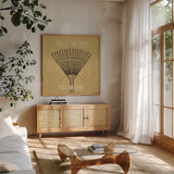 Home Grown III by Jess Aiken. Shown in a natural wood frame in a cozy modern living room. Available as an archival giclee rolled canvas, fine art paper, or poster print. SKU 71543a.