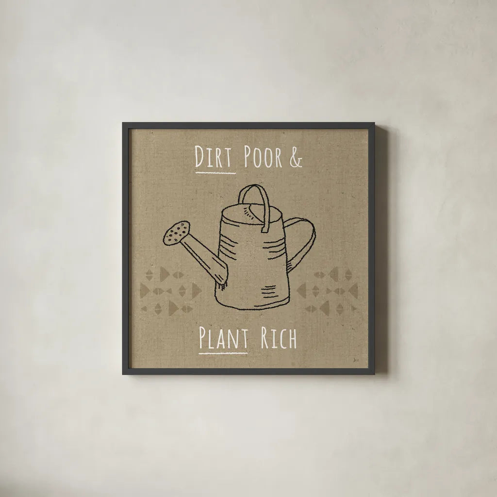 Home Grown IV by Jess Aiken. Shown in a sleek black glass frame for a contemporary gallery look. Available as an archival giclee rolled canvas, fine art paper, or poster print. SKU 71544a.