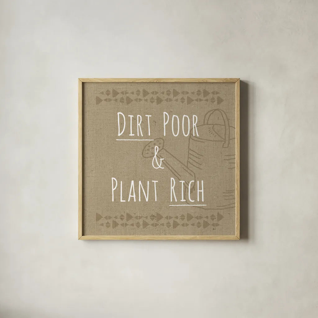 Homegrown VIII Sq by Jess Aiken. Shown in a natural wood glass frame for a timeless modern aesthetic. Available as an archival giclee rolled canvas, fine art paper, or poster print. SKU 76145a.